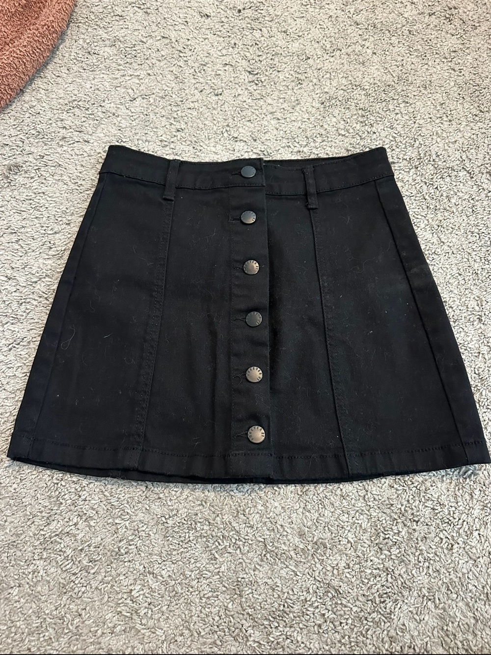 Forever 21 Black Button-Front A-Line Mini Skirt